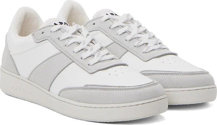 A.P.C. White & Gray Plain Sneakers - Image 4