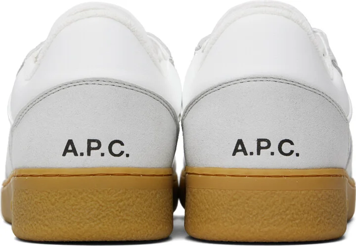 A.P.C. White & Gray Plain Sneakers - Image 2