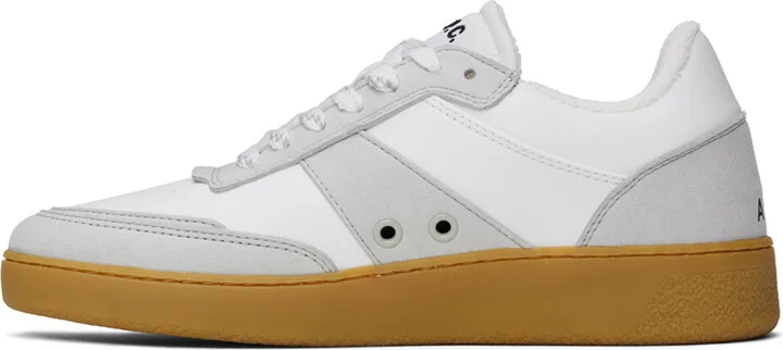 A.P.C. White & Gray Plain Sneakers - Image 3