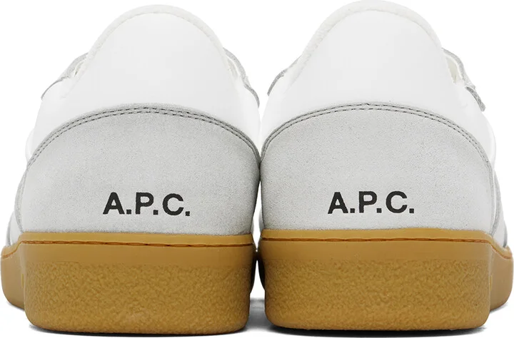 A.P.C. White & Gray Plain Sneakers - Image 2