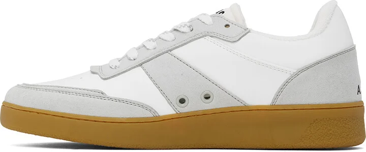 A.P.C. White & Gray Plain Sneakers - Image 3