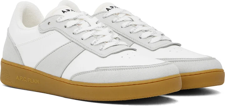 A.P.C. White & Gray Plain Sneakers - Image 4