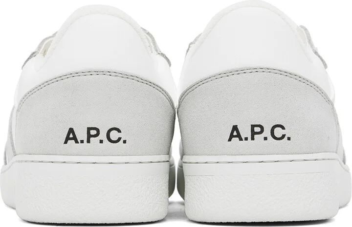 A.P.C. White & Gray Plain Sneakers - Image 2
