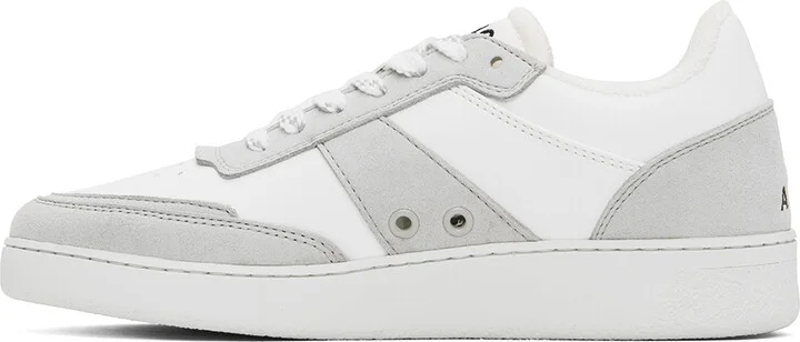 A.P.C. White & Gray Plain Sneakers - Image 3