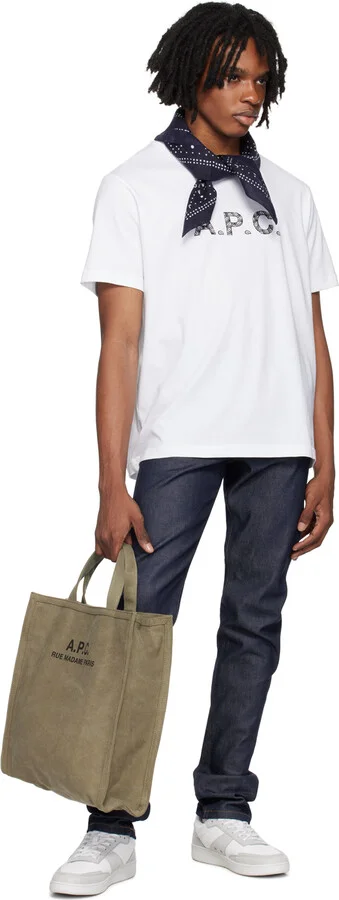 A.P.C. White & Gray Plain Sneakers - Image 5