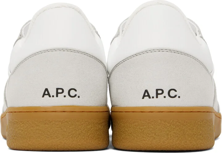 A.P.C. White & Gray Plain Sneakers - Image 2