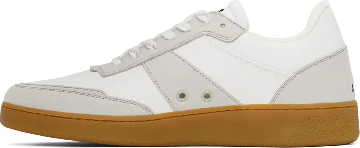 A.P.C. White & Gray Plain Sneakers - Image 3