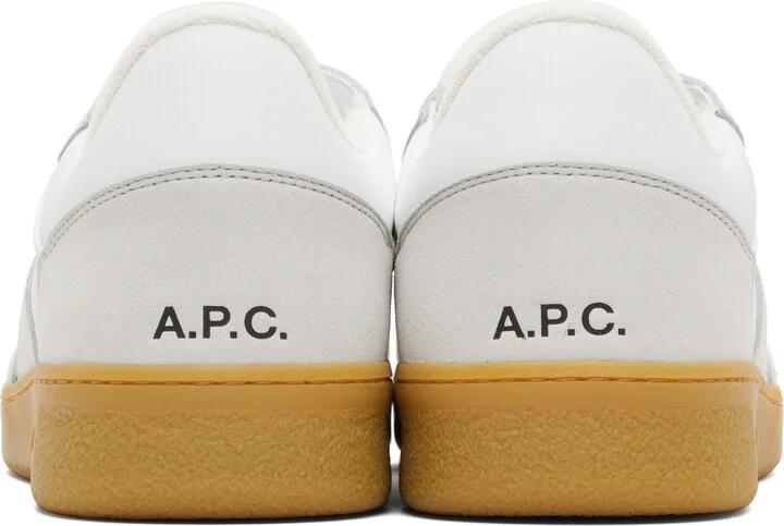A.P.C. White & Gray Plain Sneakers - Image 2