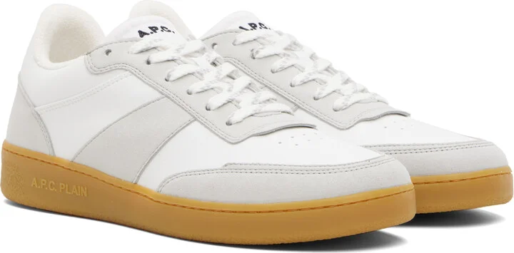 A.P.C. White & Gray Plain Sneakers - Image 4