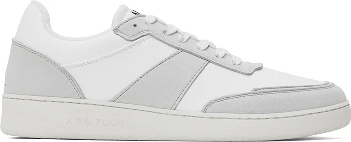 A.P.C. White & Gray Plain Sneakers