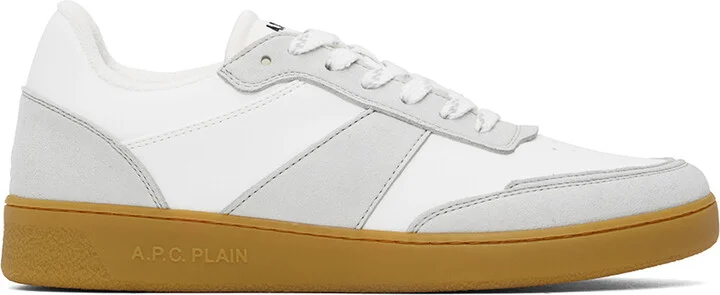 A.P.C. White & Gray Plain Sneakers