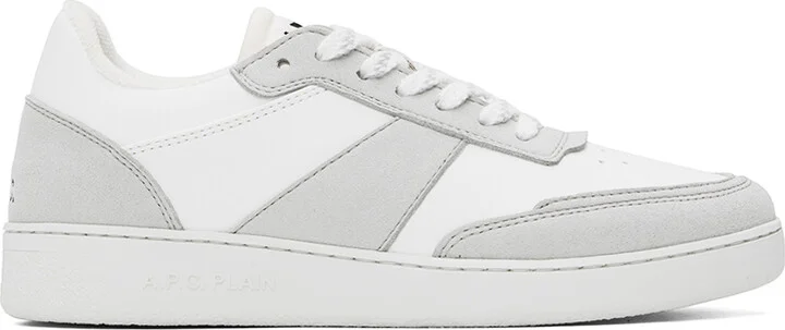 A.P.C. White & Gray Plain Sneakers