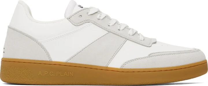 A.P.C. White & Gray Plain Sneakers