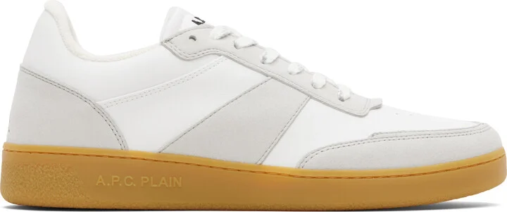 A.P.C. White & Gray Plain Sneakers