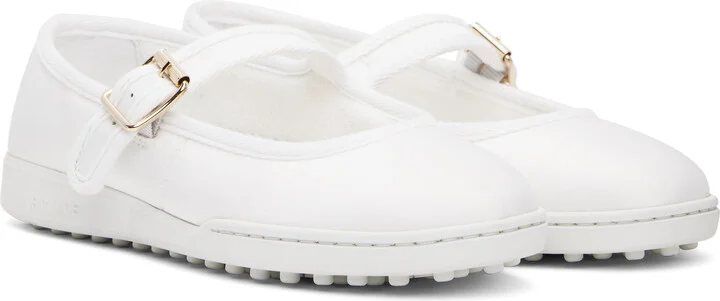 A.P.C. White Moe Mary Jane Ballerina Flats - Image 4