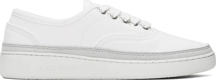 A.P.C. White Plain Simple Sneakers