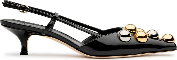 A.W.A.K.E Mode Rita 65 Embellished Leather Slingback Pumps