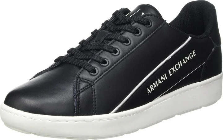 A|X Armani Exchange Men's Elevated Stripe Logo Colorblock Action Leather Sneaker