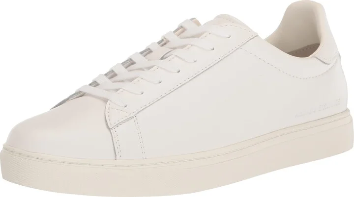 A|X Armani Exchange Men's Leather Logo Low Top Sneaker