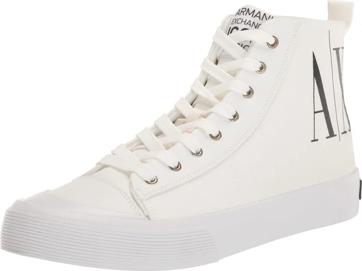 A|X Armani Exchange Men's Updated Icon Logo High-Top Sneaker