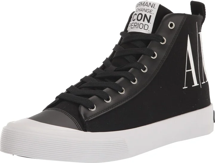 A|X Armani Exchange Men's Updated Icon Logo High-Top Sneaker