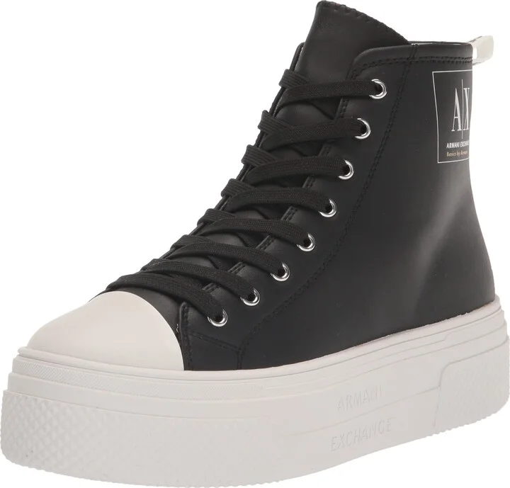 A｜X ARMANI EXCHANGE Women's James Platform Basics by Armani Hightop Sneakers