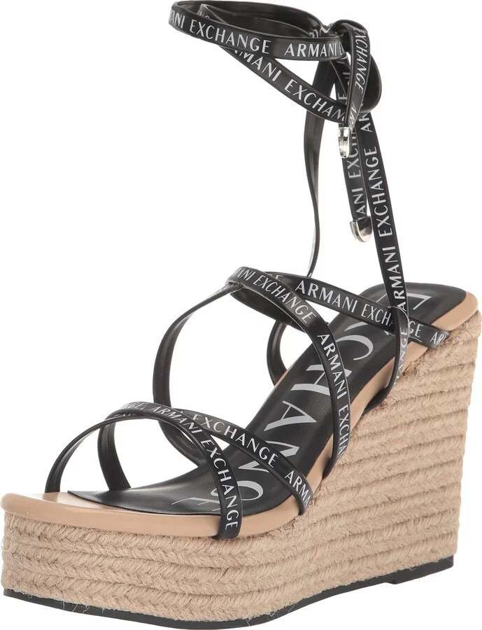 A | X ARMANI EXCHANGE Women's Joe Wedge Sandals Heeled