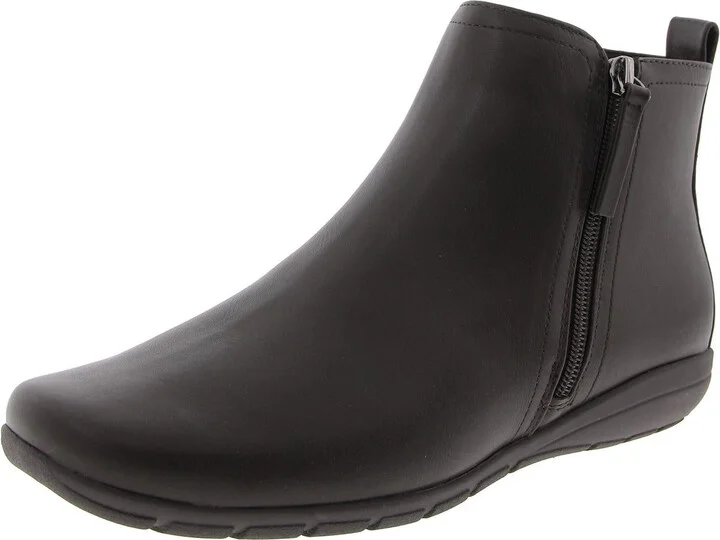 Aaliya 3 Womens Zipper Faux Leather Ankle Boots