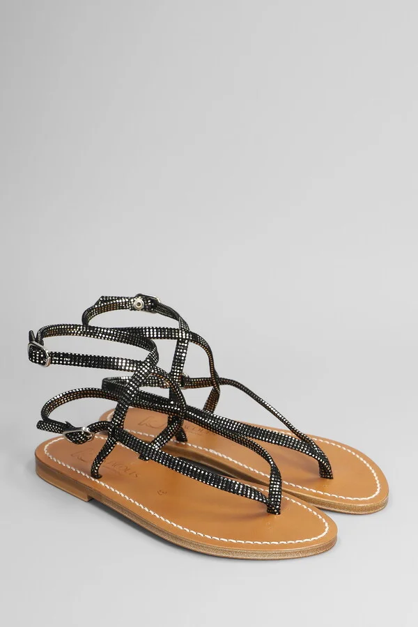 Abaki F Flats In Black Leather - Image 2