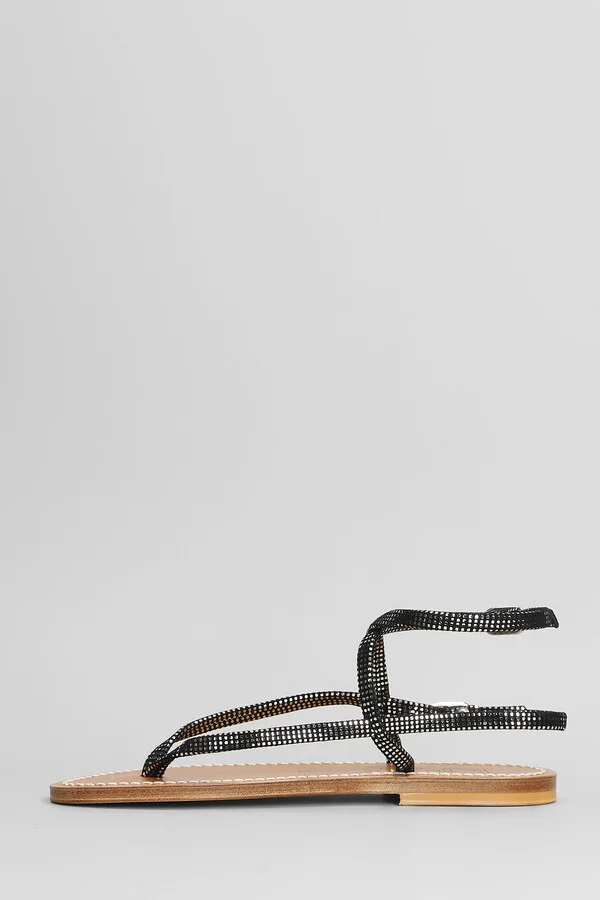 Abaki F Flats In Black Leather - Image 3
