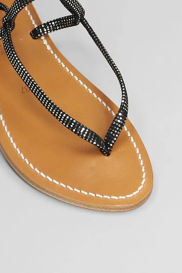 Abaki F Flats In Black Leather - Image 5