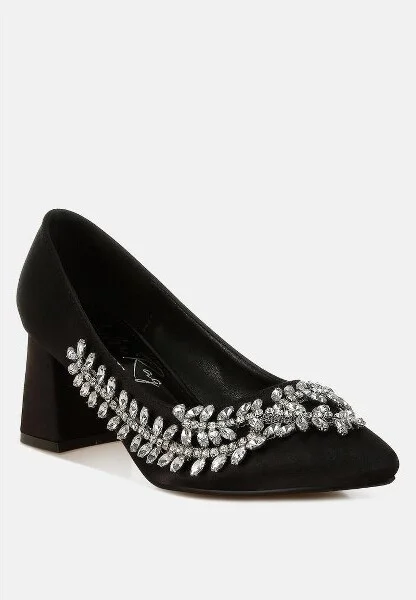Abatina Satin Diamante Embellished Pumps Women - Image 2