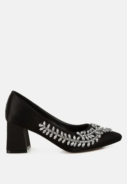 Abatina Satin Diamante Embellished Pumps Women