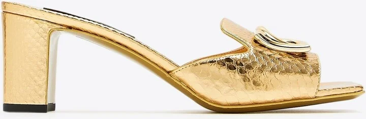 Abaya 60 Python Print Leather Mules