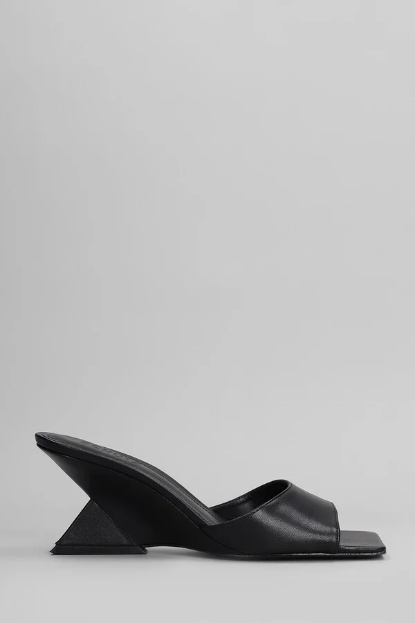 Abbie Sculpt Slipper-mule In Black Leather