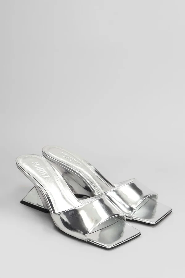 Abbie Sculpt Slipper-mule In Silver Leather - Image 2