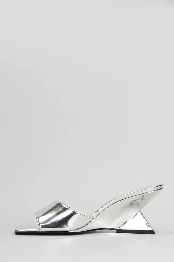 Abbie Sculpt Slipper-mule In Silver Leather - Image 3