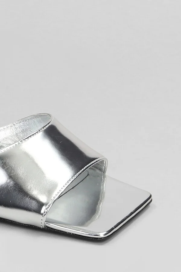 Abbie Sculpt Slipper-mule In Silver Leather - Image 5