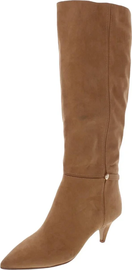 Abbot Womens Faux Suede Kitten Heel Knee-High Boots
