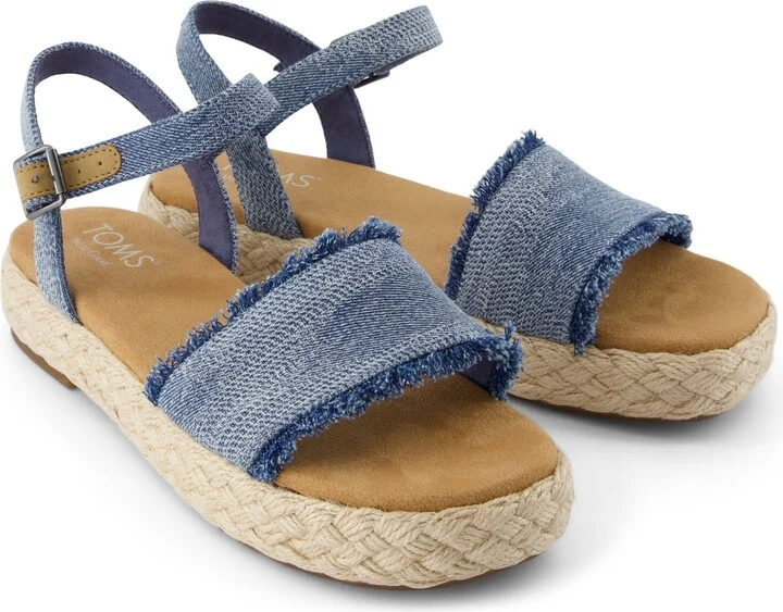 Abby Flatform Espadrille Sandal Dark Sky Textured Denim - Image 4