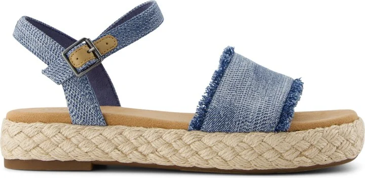 Abby Flatform Espadrille Sandal Dark Sky Textured Denim