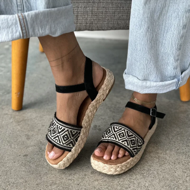 Abby Flatform Espadrille Sandal Diamond Global Woven - Image 2