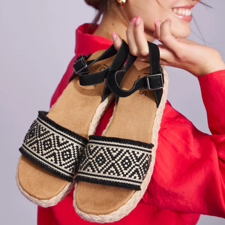 Abby Flatform Espadrille Sandal Diamond Global Woven - Image 3