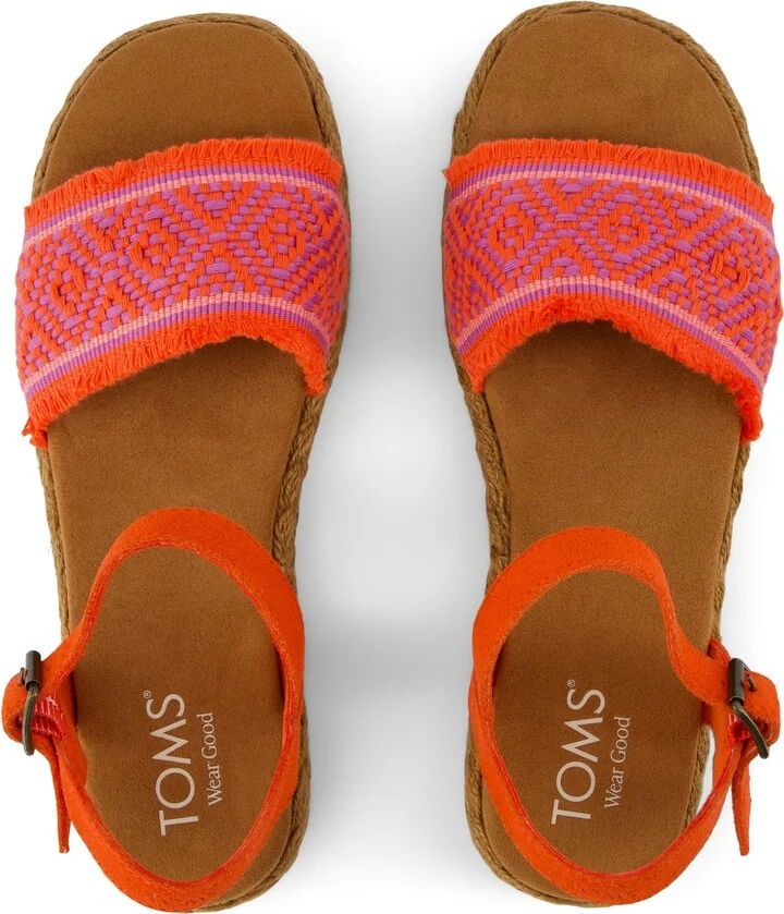 Abby Flatform Espadrille Sandal Flame Diamond Global Woven - Image 5