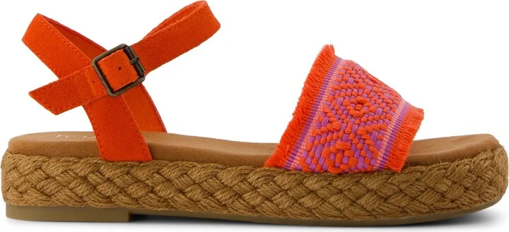 Abby Flatform Espadrille Sandal Flame Diamond Global Woven