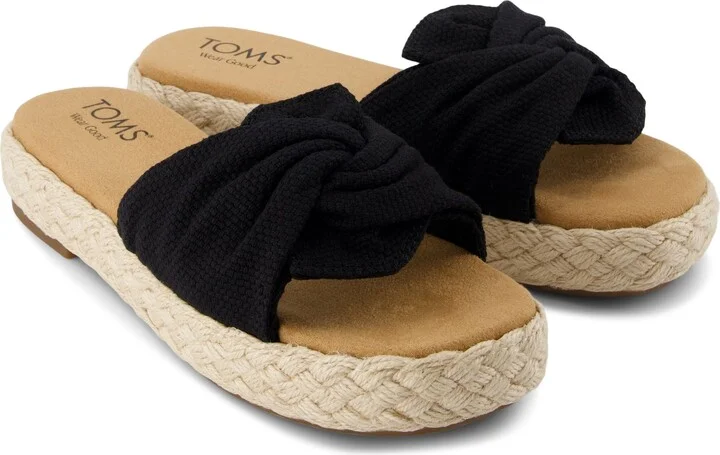 Abby Slide Flatform Espadrille Sandal Beachside Woven - Image 3