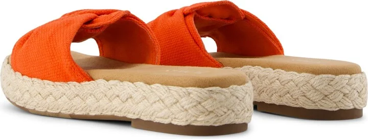 Abby Slide Flatform Espadrille Sandal Flame Beachside Woven - Image 5