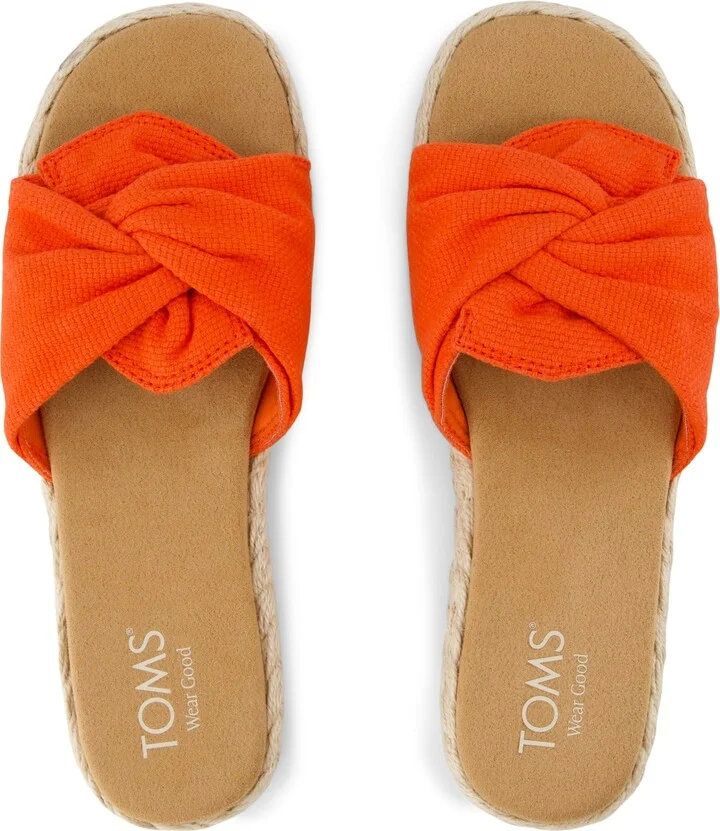 Abby Slide Flatform Espadrille Sandal Flame Beachside Woven - Image 6