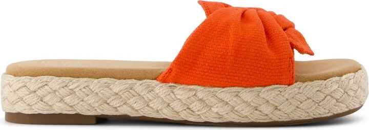 Abby Slide Flatform Espadrille Sandal Flame Beachside Woven