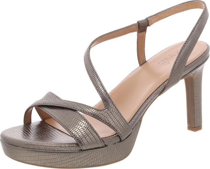 Abby Womens Faux Leather Platform Slingback Sandals